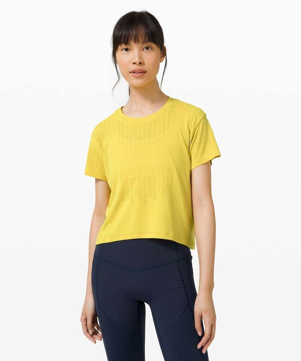 Lululemon Train To Be Short Sleeve Yellow